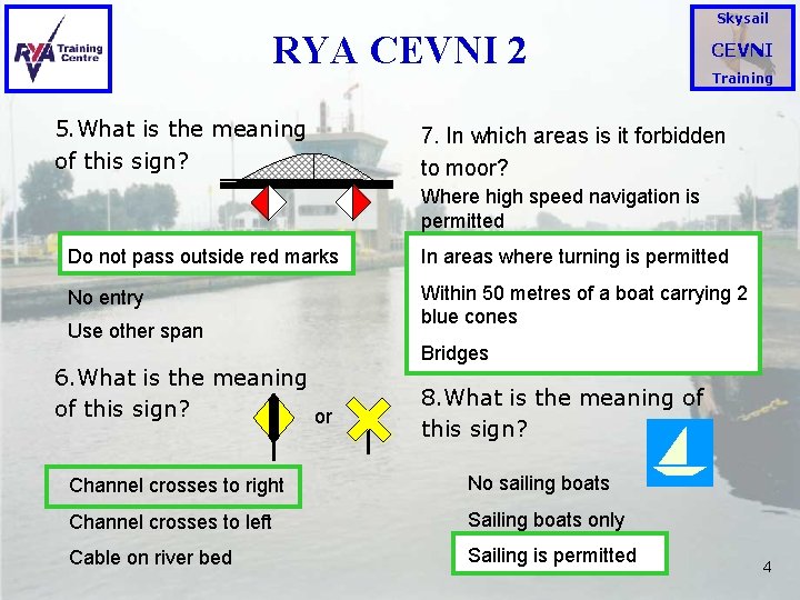 Skysail RYA CEVNI 2 5. What is the meaning of this sign? CEVNI Training