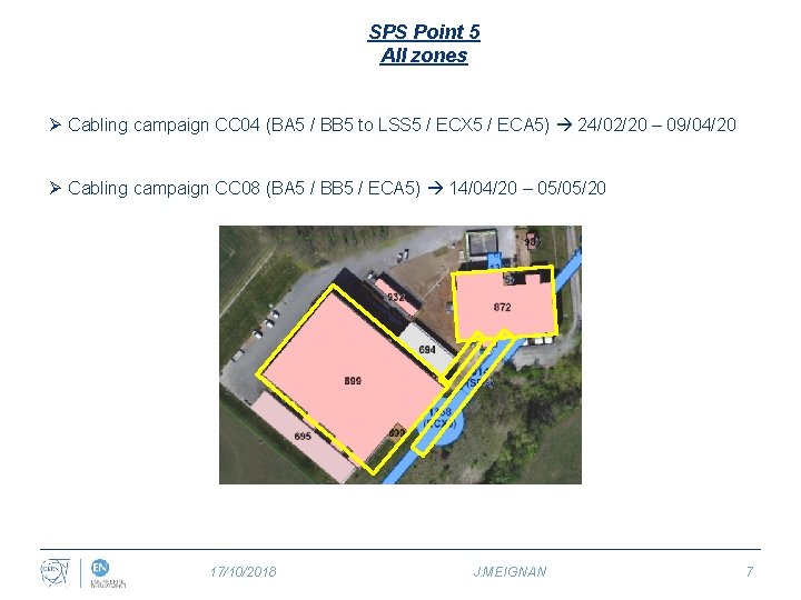 SPS Point 5 All zones Ø Cabling campaign CC 04 (BA 5 / BB