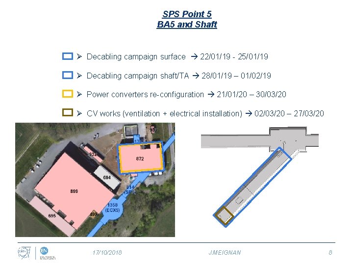 SPS Point 5 BA 5 and Shaft Ø Decabling campaign surface 22/01/19 - 25/01/19