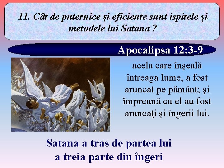 11. Cât de puternice și eficiente sunt ispitele și metodele lui Satana ? Apocalipsa