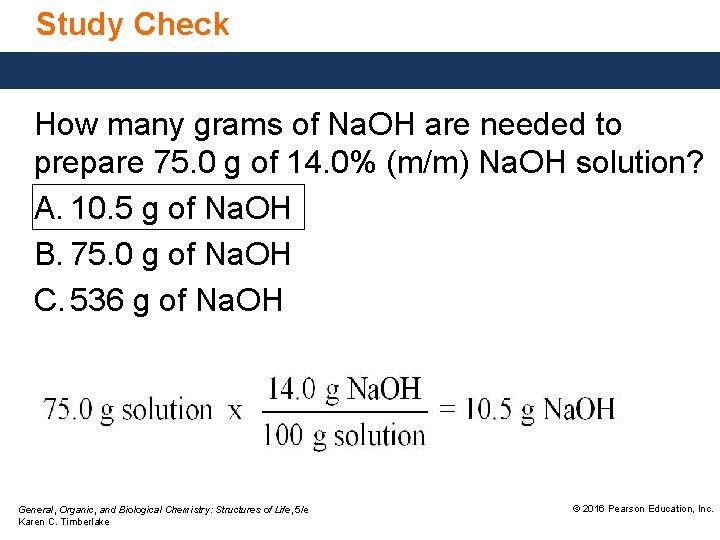 Study Check How many grams of Na. OH are needed to prepare 75. 0