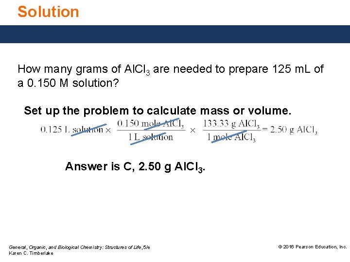 Solution How many grams of Al. Cl 3 are needed to prepare 125 m.