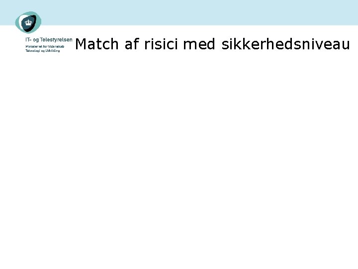 Match af risici med sikkerhedsniveau 