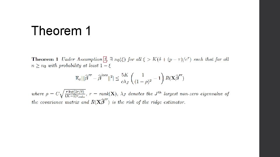 Theorem 1 