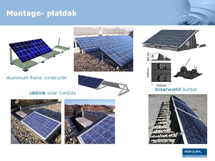 Montage- platdak Aluminium frame constructie ubbink solar Con. Sole Solarworld Suntub 