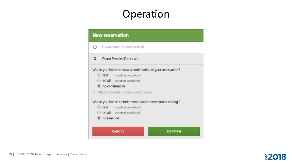 Operation 19 | CBORD 2018 User Group Conference | Presentation 