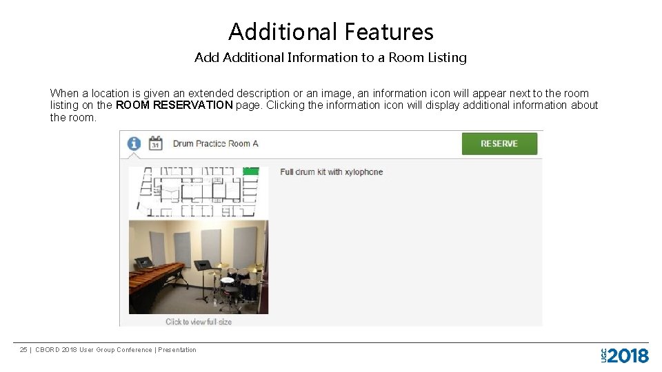 Additional Features Additional Information to a Room Listing When a location is given an