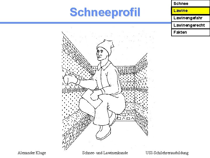 Schneeprofil Schnee Lawinengefahr Lawinengerecht Fakten Alexander Kluge Schnee- und Lawinenkunde USI-Schilehrerausbildung 