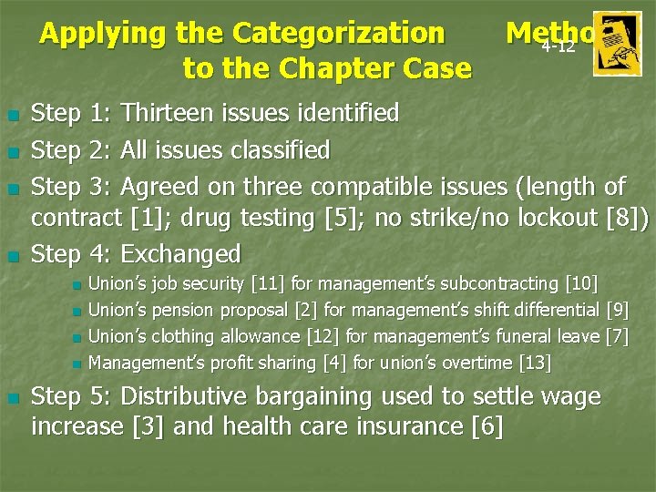 Applying the Categorization to the Chapter Case n n Step 1: Thirteen issues identified