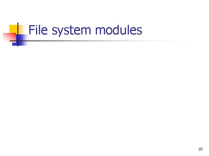 File system modules 18 