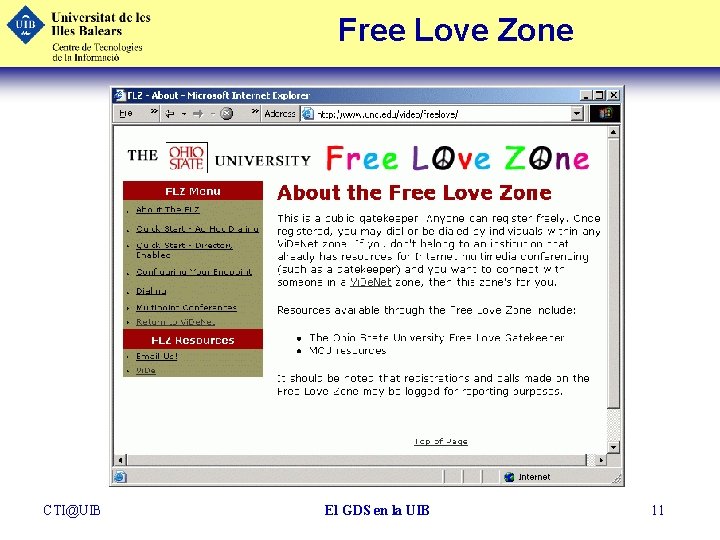 Free Love Zone CTI@UIB El GDS en la UIB 11 