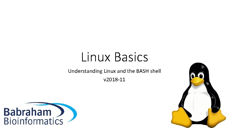 Linux Basics Understanding Linux and the BASH shell v 2018 -11 