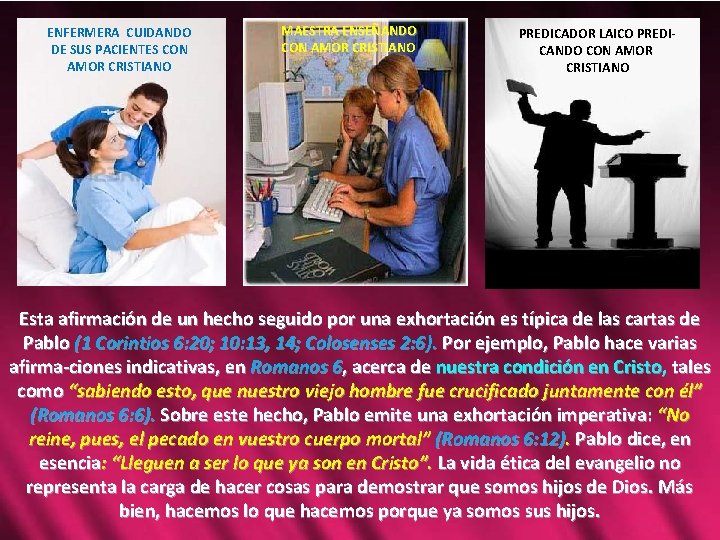 ENFERMERA CUIDANDO DE SUS PACIENTES CON AMOR CRISTIANO MAESTRA ENSEÑANDO CON AMOR CRISTIANO PREDICADOR