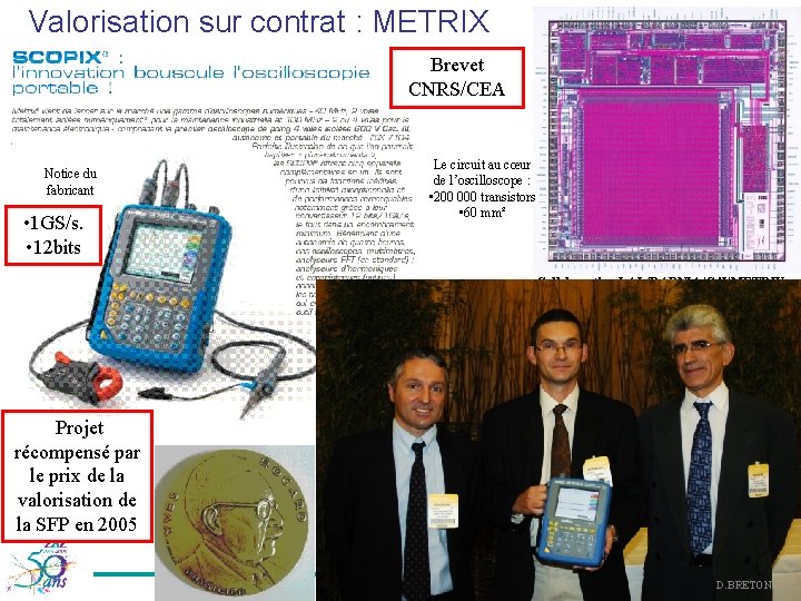Valorisation sur contrat : METRIX Brevet CNRS/CEA Notice du fabricant • 1 GS/s. •