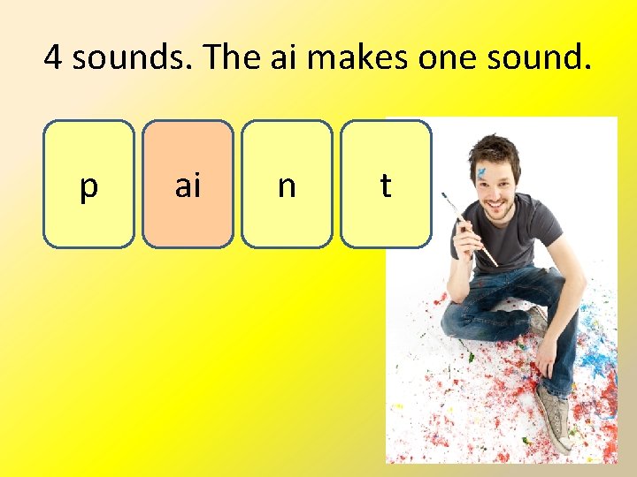 4 sounds. The ai makes one sound. p ai n t 