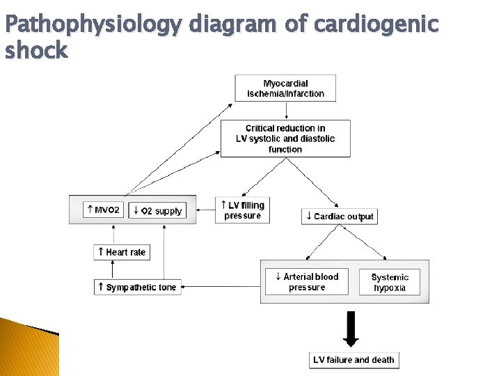 Pathophysiology diagram of cardiogenic shock 