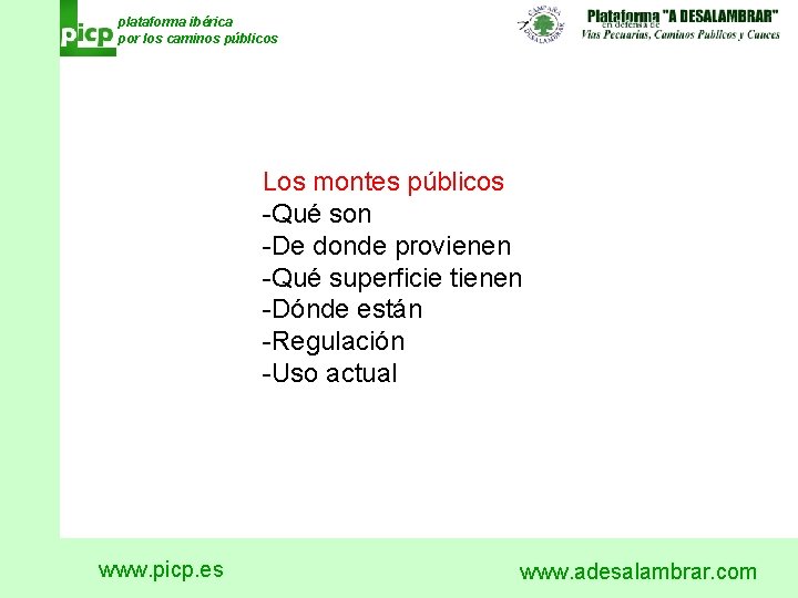 plataforma ibérica por los caminos públicos Los montes públicos -Qué son -De donde provienen