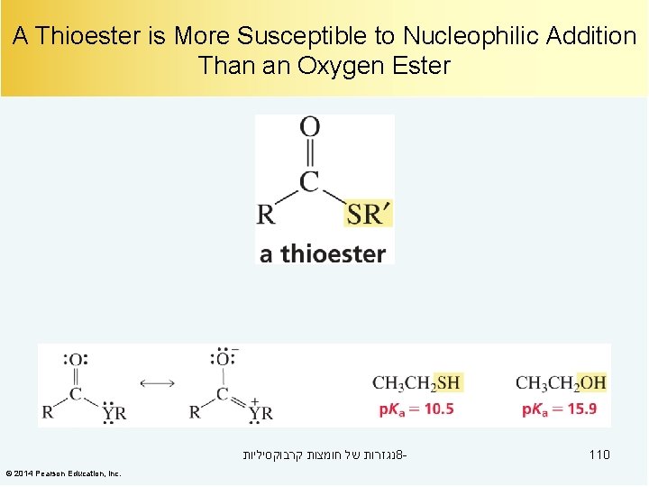 A Thioester is More Susceptible to Nucleophilic Addition Than an Oxygen Ester נגזרות של