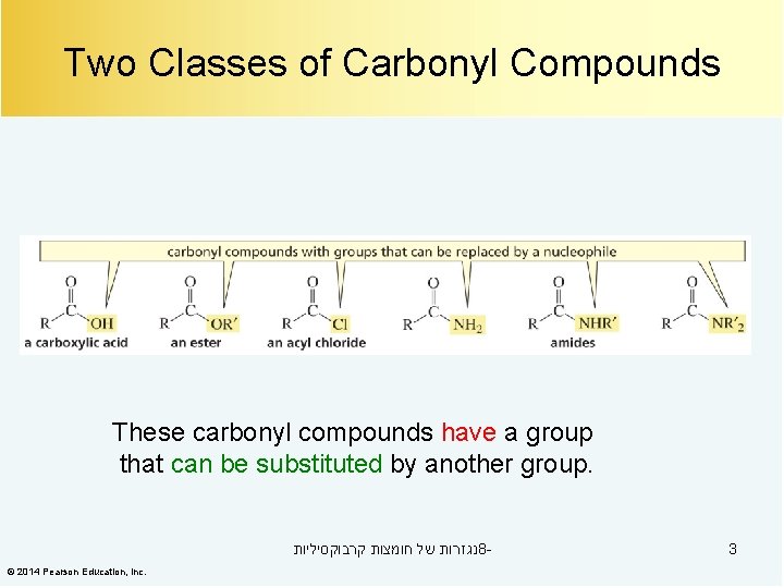 Two Classes of Carbonyl Compounds These carbonyl compounds have a group that can be