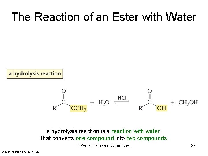 The Reaction of an Ester with Water a hydrolysis reaction is a reaction with