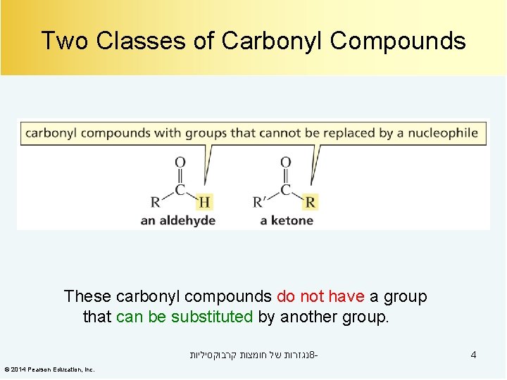 Two Classes of Carbonyl Compounds These carbonyl compounds do not have a group that