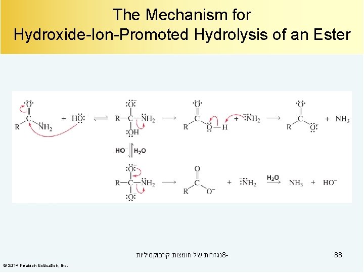 The Mechanism for Hydroxide-Ion-Promoted Hydrolysis of an Ester נגזרות של חומצות קרבוקסיליות 8© 2014