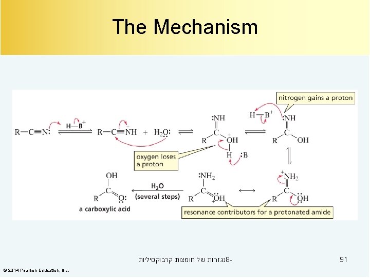 The Mechanism נגזרות של חומצות קרבוקסיליות 8© 2014 Pearson Education, Inc. 91 
