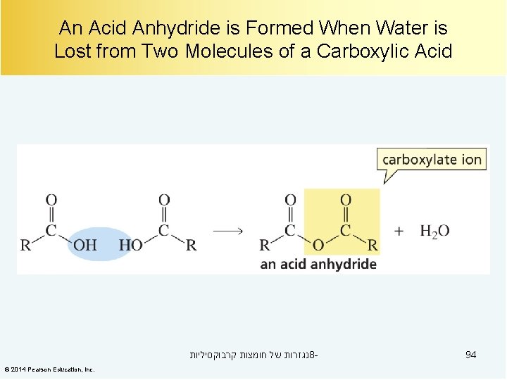 An Acid Anhydride is Formed When Water is Lost from Two Molecules of a