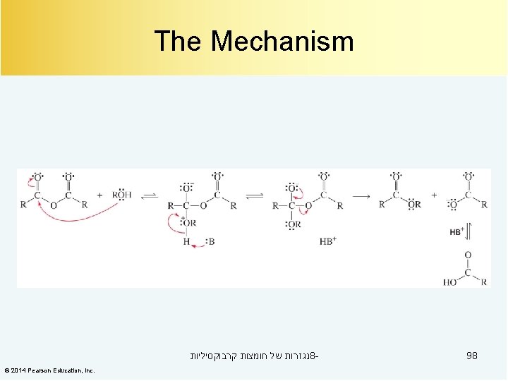 The Mechanism נגזרות של חומצות קרבוקסיליות 8© 2014 Pearson Education, Inc. 98 