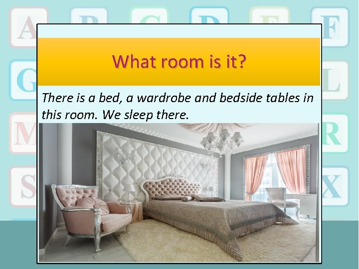 What room is it? There is a bed, a wardrobe and bedside tables in
