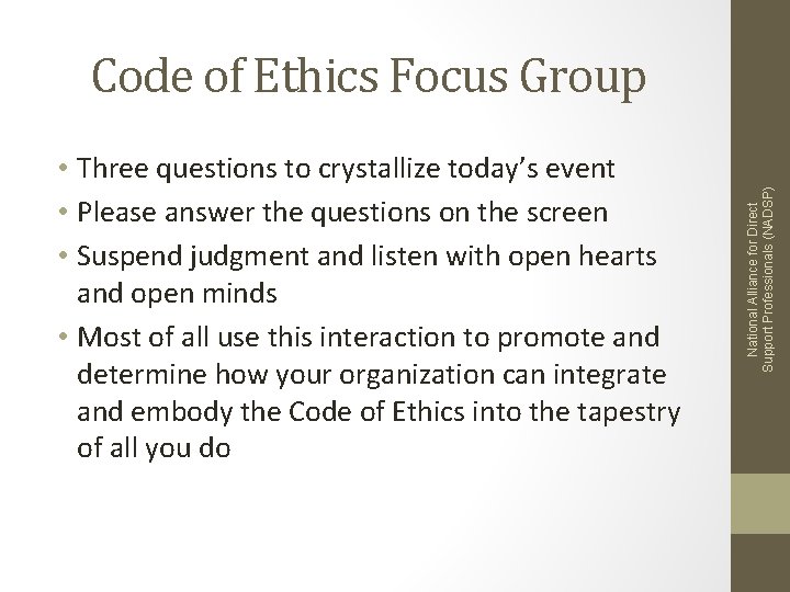  • Three questions to crystallize today’s event • Please answer the questions on