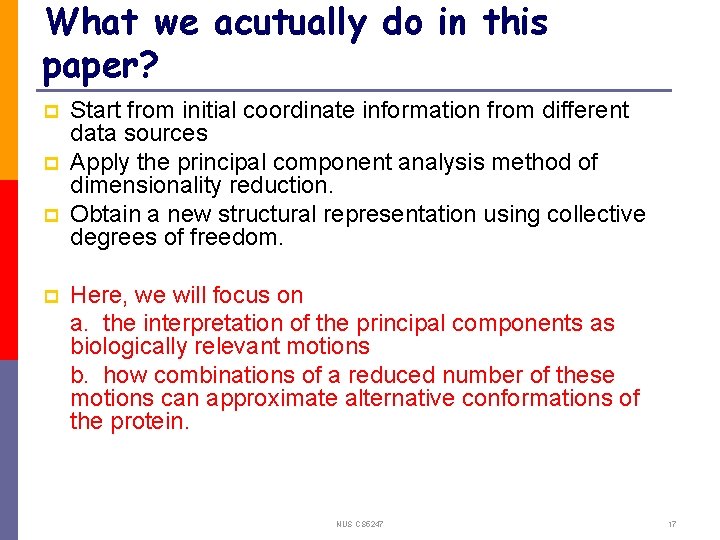 What we acutually do in this paper? p p Start from initial coordinate information
