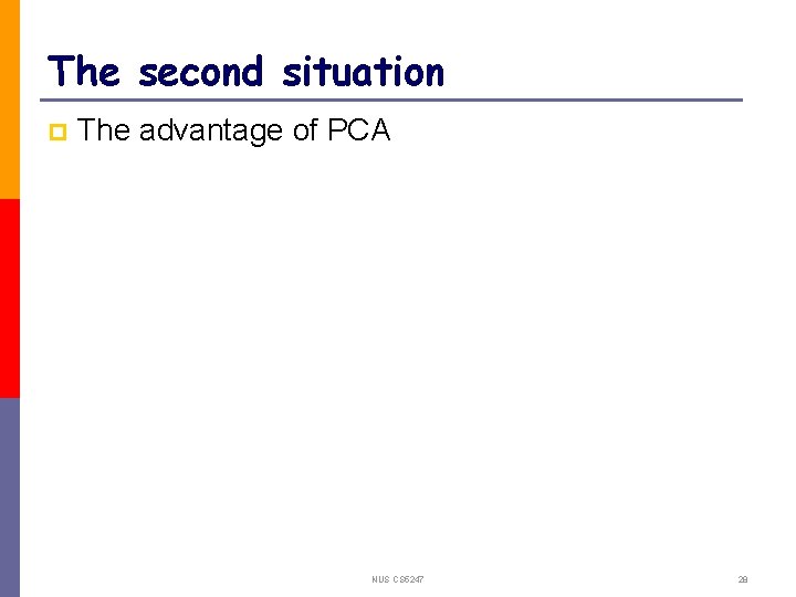 The second situation p The advantage of PCA NUS CS 5247 28 