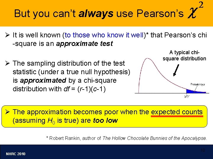  But you can’t always use Pearson’s Ø It is well known (to those