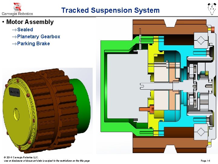 Tracked Suspension System • Motor Assembly ® Sealed ® Planetary Gearbox ® Parking Brake