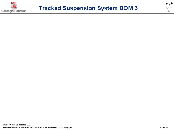 Tracked Suspension System BOM 3 © 2014 Carnegie Robotics LLC. Use or disclosure of
