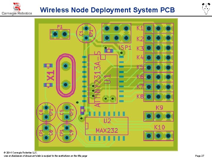 Wireless Node Deployment System PCB © 2014 Carnegie Robotics LLC. Use or disclosure of
