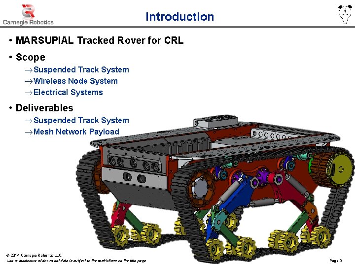 Introduction • MARSUPIAL Tracked Rover for CRL • Scope ® Suspended Track System ®