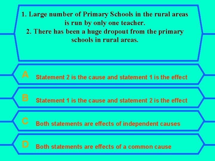 1. Large number of Primary Schools in the rural areas is run by only