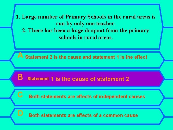 1. Large number of Primary Schools in the rural areas is run by only
