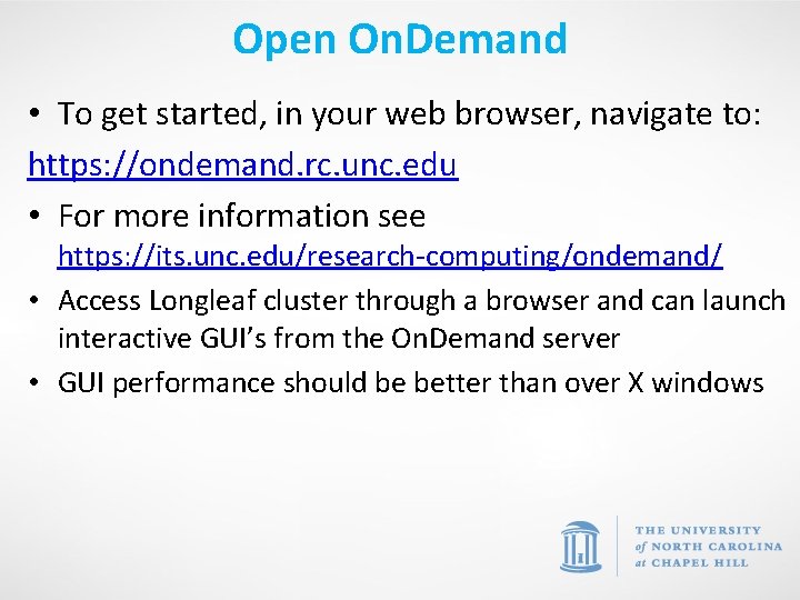 Open On. Demand • To get started, in your web browser, navigate to: https:
