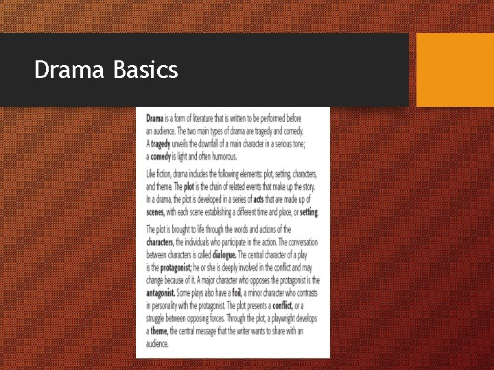 Drama Basics 