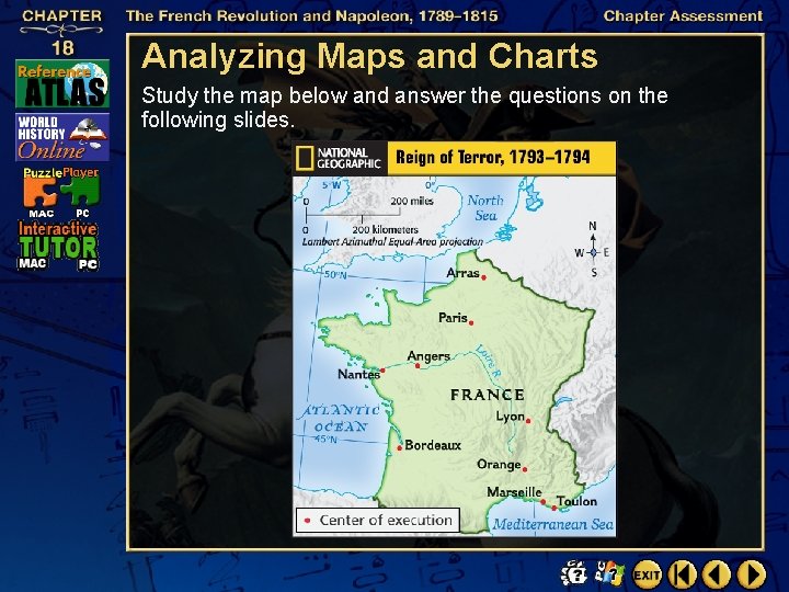 Analyzing Maps and Charts Study the map below and answer the questions on the