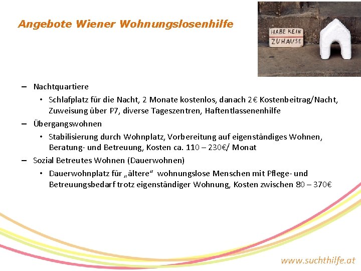 Angebote Wiener Wohnungslosenhilfe – Nachtquartiere • Schlafplatz für die Nacht, 2 Monate kostenlos, danach