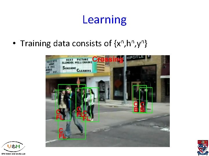 Learning • Training data consists of {xn, hn, yn} 