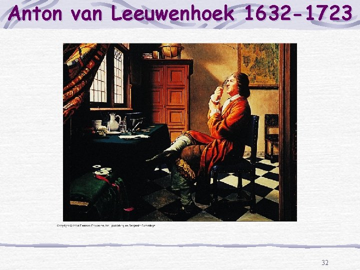 Anton van Leeuwenhoek 1632 -1723 32 