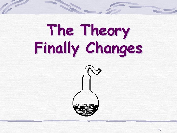The Theory Finally Changes 40 