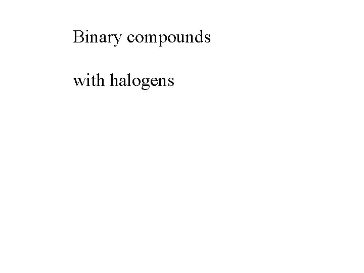 Binary compounds with halogens 