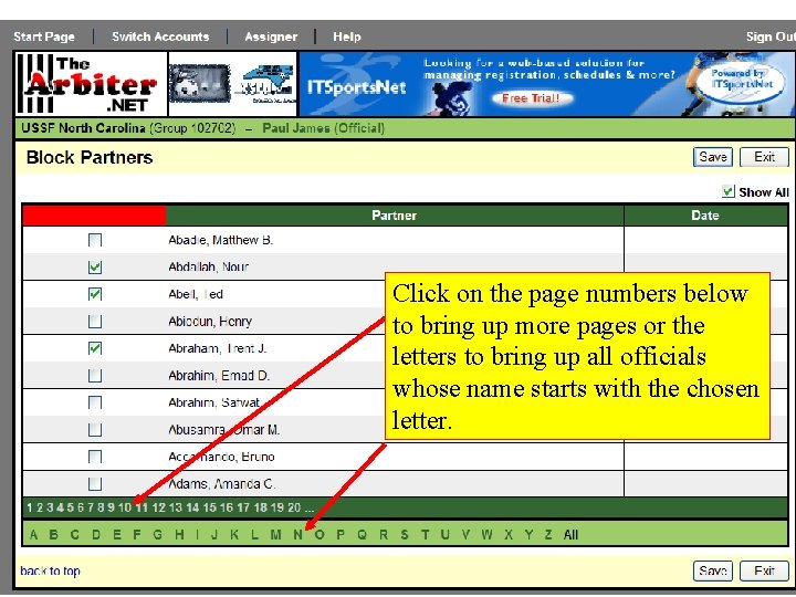 Click on the page numbers below to bring up more pages or the letters