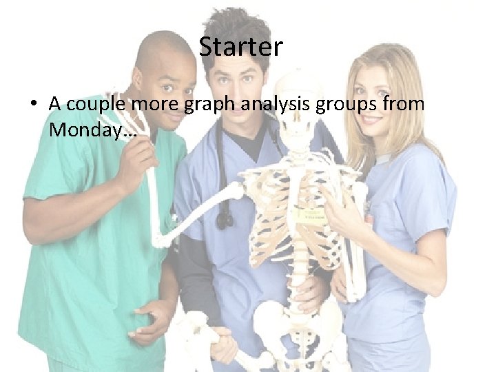 Starter • A couple more graph analysis groups from Monday… 